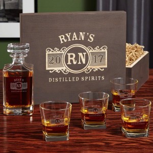 Home Wet Bar Marquee Personalized 5 Piece Beverage Serving Set HWTB1398